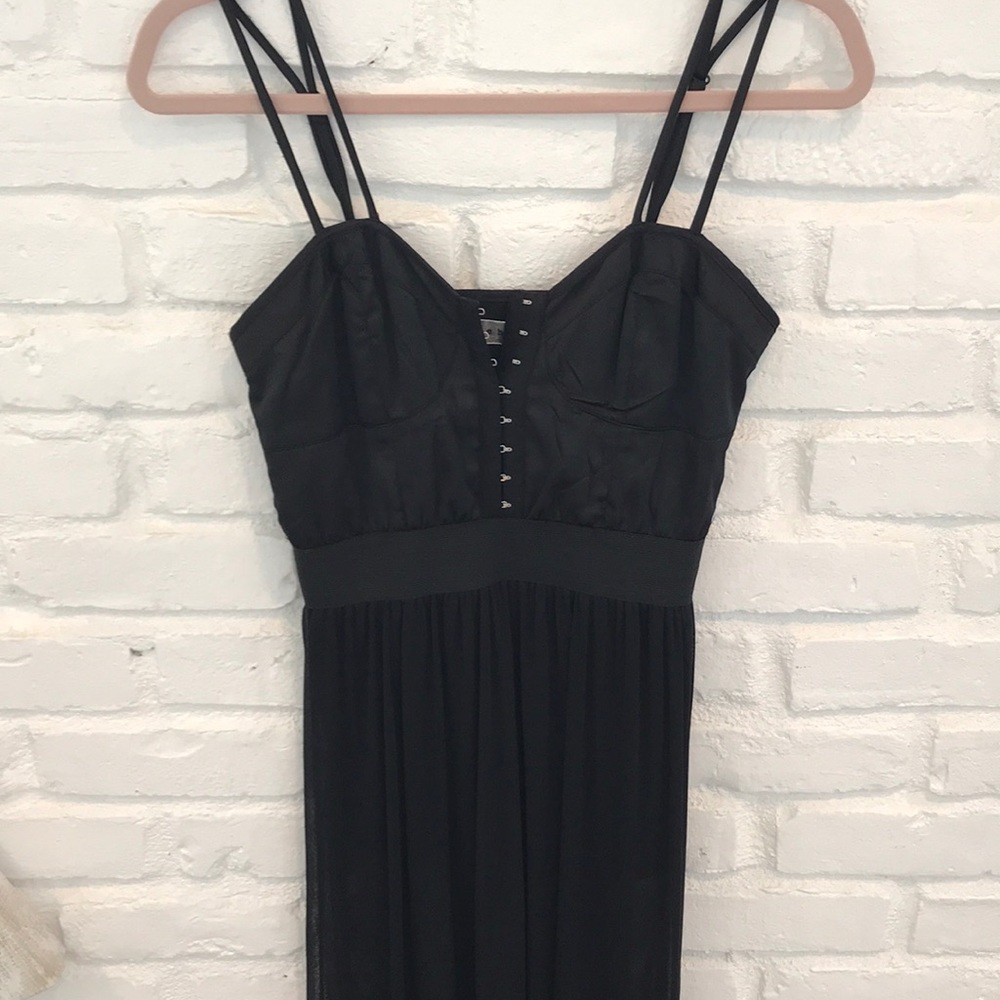 Rehab black maxi bodysuit dress